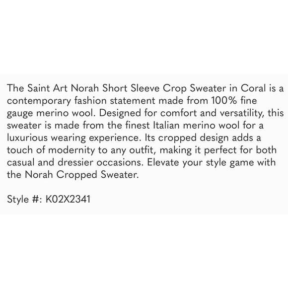 TUCKERNUCK SAINTART Coral Norah shorts sleeve Crop Sweater NWT Size XS - Picture 7 of 8